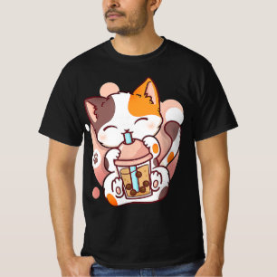 Camiseta El gato Boba Tea Bubble Tea Anime Kawaii Neko para