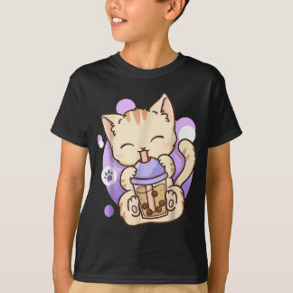Camiseta El gato Boba Tea Bubble Tea Anime Kawaii Neko para