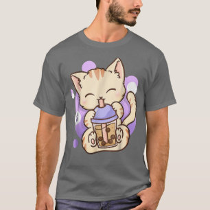 Camiseta El gato Boba Tea Bubble Tea Anime Kawaii Neko para
