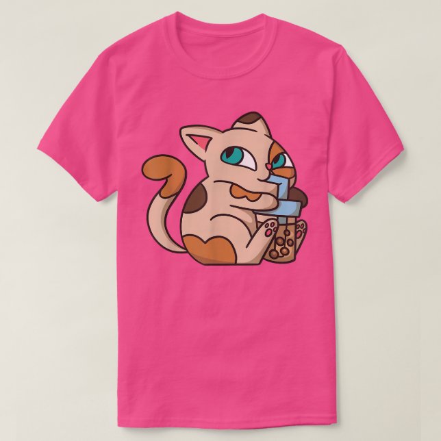 Camiseta El gato Boba Tea Bubble Tea Anime Kawaii Neko para (Diseño del anverso)