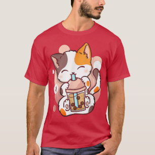 Camiseta El gato Boba Tea Bubble Tea Anime Kawaii Neko para
