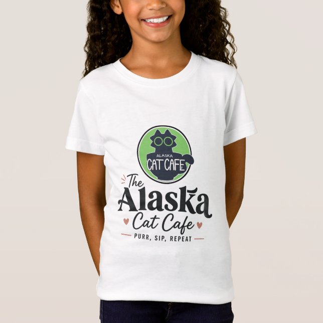 Camiseta El gato café de Alaska “Purr, Sip, Repeat” (Anverso)