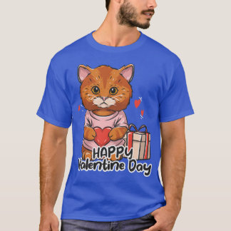 Camiseta El gato celebra San Valentín Día de San Valentín 2