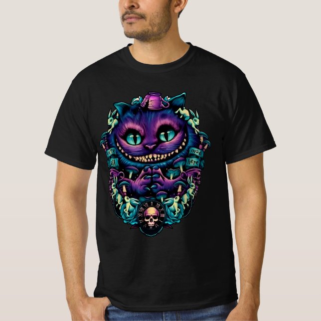 Camiseta El Gato Cheshire Alice En El País De Las Maravilla (Anverso)