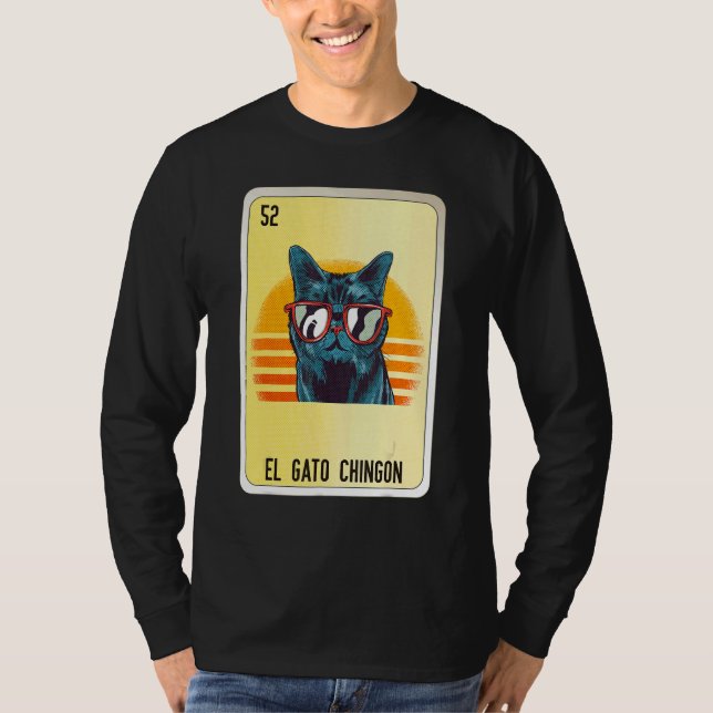Camiseta El Gato Chingon Mexican Slang Lottery Bingo Cards (Anverso)