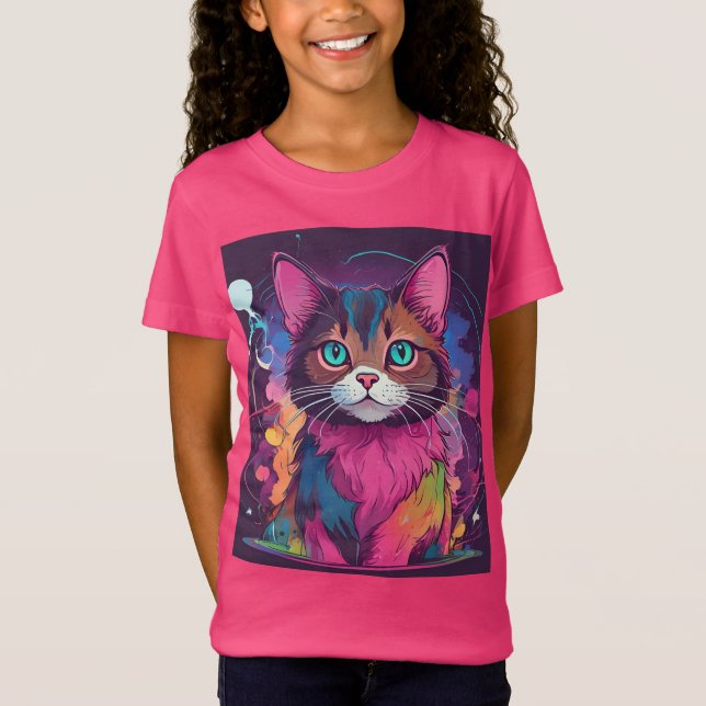 Camiseta el gato colorido (Anverso)