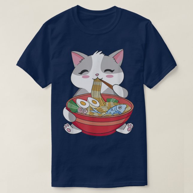 Camiseta El gato come fideos dulces (Diseño del anverso)