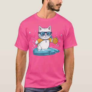 Camiseta El gato como jugador diseña el waterpolo