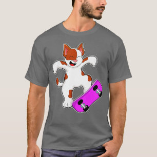 Camiseta El gato como patinador con patineta 3