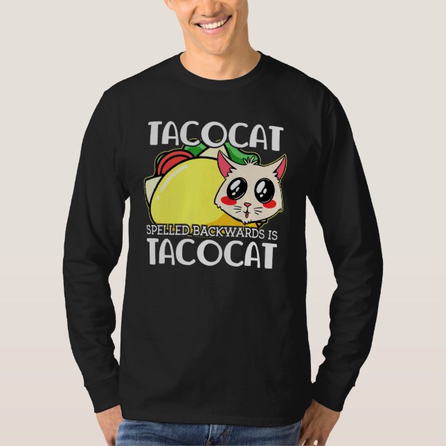 Camiseta El Gato Cute Taco Que Se Huye Hacia Atrás Es Tacoc (Anverso)