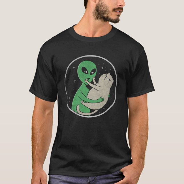 Camiseta el gato de amor alienígena también (Anverso)