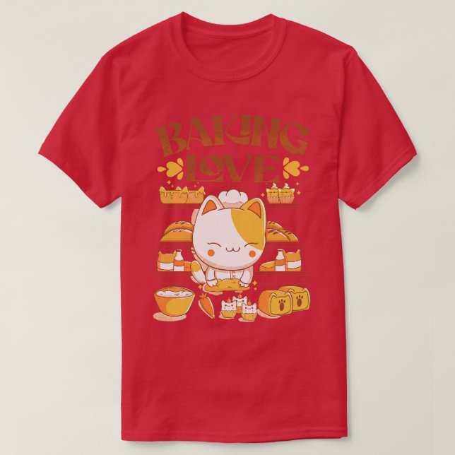 Camiseta El gato de Baking Love Kawaii de Tobe Fonseca (Diseño del anverso)