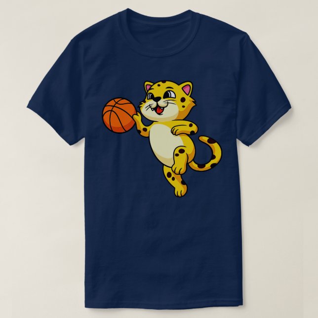 Camiseta El gato de Cute toon Leopard juega a los niños de  (Diseño del anverso)