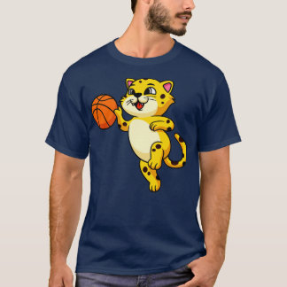 Camiseta El gato de Cute toon Leopard juega a los niños de 