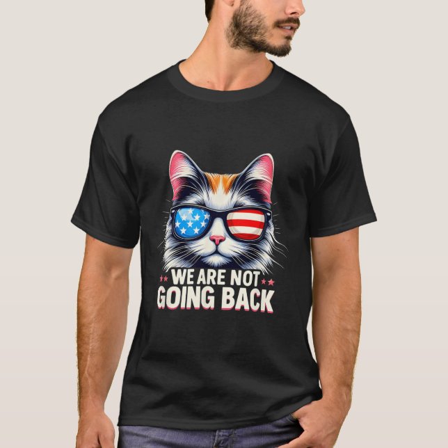 Camiseta El gato de la bandera de Estados Unidos del Día de (Anverso)