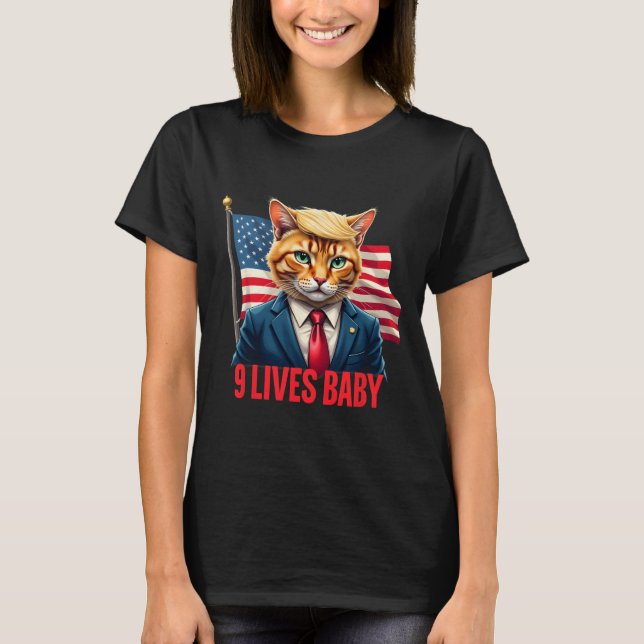 Camiseta El gato de la bandera estadounidense en suite Dona (Anverso)