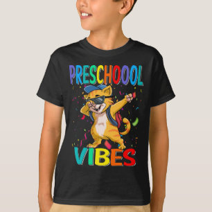 Camiseta El gato de la escuela preescolar vibra de vuelta a
