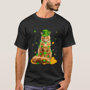 Camiseta El gato de la moneda de 2 céntimos Día del shamroc