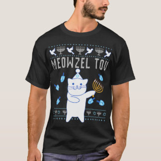 Camiseta El gato de los Navidades judíos de Meowzel Tov es 
