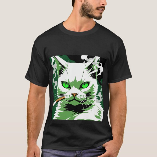 Camiseta El gato de los ojos verdes (Anverso)