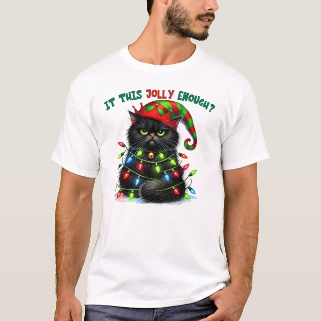 Camiseta El Gato De navidades Es Lo Suficientemente Gracios (Anverso)