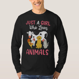 Camiseta El gato de perro de pollo de vaca es solo un Chica