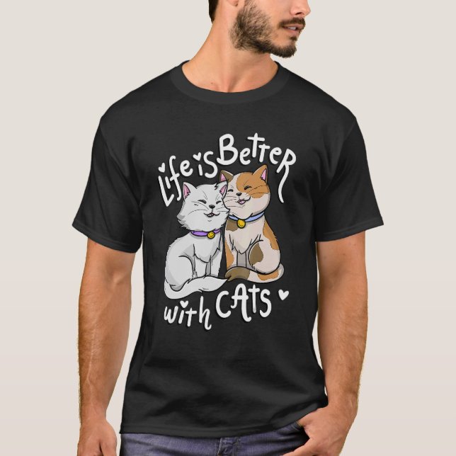 Camiseta El gato de San Valentín con los gatos el día de la (Anverso)