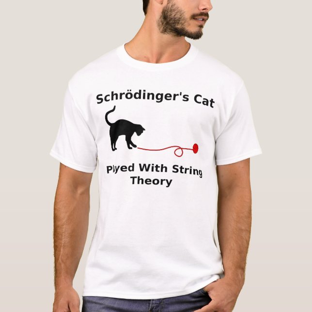 Camiseta El gato de Schrödinger jugado con teoría de la (Anverso)