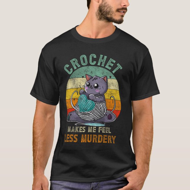 Camiseta El gato de Sunset Crochet me hace sentir menos ase (Anverso)