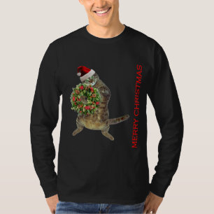 Camiseta El gato de Tabby juega a Papá Noel