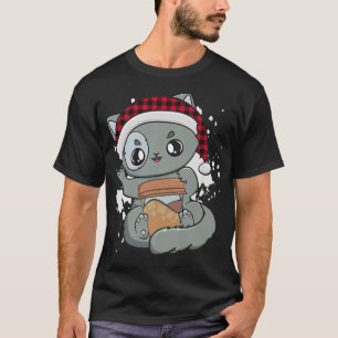 Camiseta El gato del café Anime Kawaii Cute Chibi Kitten Ch