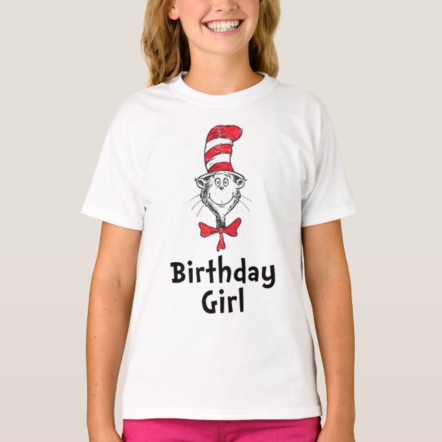 Camiseta El gato del Dr. Seuss en el Chica de cumpleaños de (Anverso)