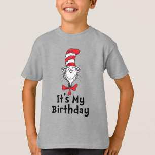 Camiseta El gato del Dr. Seuss en el Gorra es mi cumpleaños