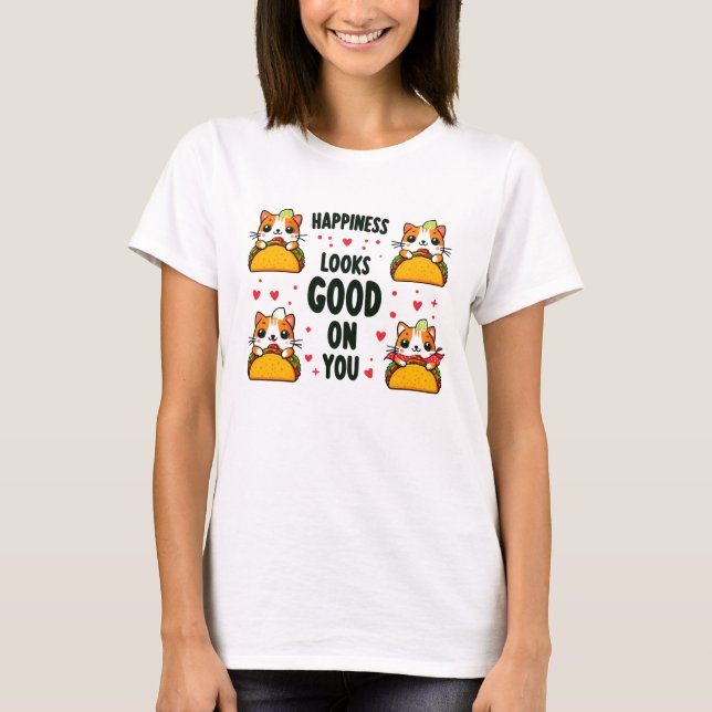 Camiseta El gato del taco: Una fusión felina culinaria (Anverso)