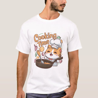 Camiseta El gato del tiempo de cocina