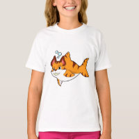 El gato del tigre como tiburón en el agua. PNG