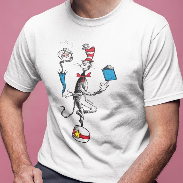 Camiseta El gato en el acto de equilibrar Gorras (Person wearing shirt)