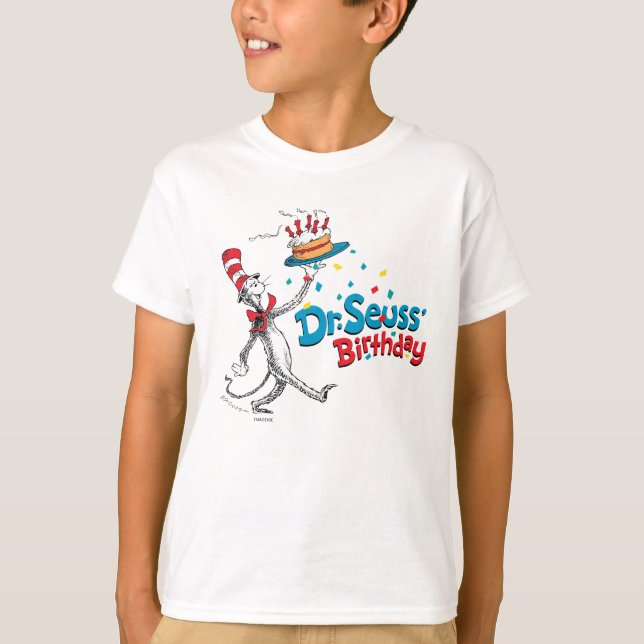 Camiseta El gato en el Gorra | Cumpleaños del Dr. Seuss (Anverso)