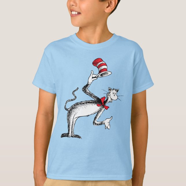 Camiseta El gato en el Gorra se tira una reverencia (Anverso)