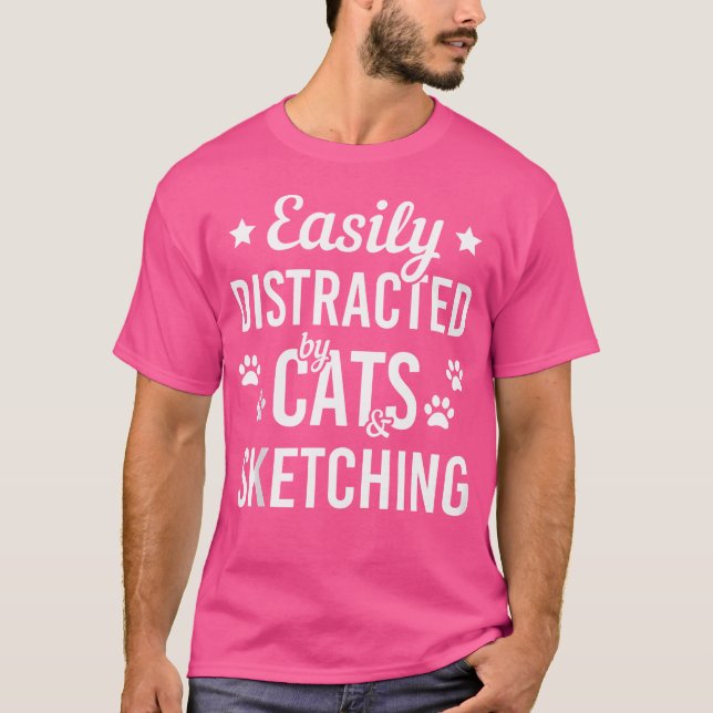 Camiseta El Gato Enamorado Esbozando Gatos Amantes Y Esboza (Anverso)