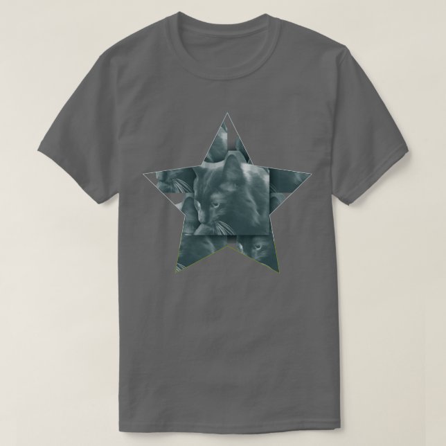 Camiseta El gato es la única estrella (Diseño del anverso)