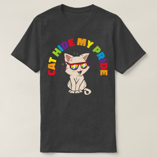 Camiseta El Gato Esconde Mi Orgullo Gente Lgbt Gatos Y Muje (Diseño del anverso)