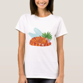 Camiseta El gato está durmiendo... El gato está fingiendo s