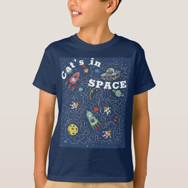 Camiseta El gato está en el espacio (Anverso)