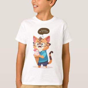 Camiseta El gato está impactado cuando cae su helado. Camis