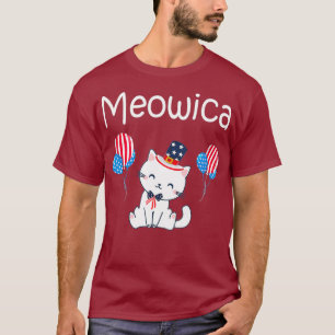 Camiseta El Gato Estadounidense 4 De Julio, Patriótico Meow