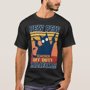 Camiseta El gato estadounidense Pew Madafakas Loco profesor