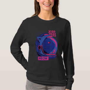 Camiseta El gato estético de vaporwave Space Meow 80s 90s A