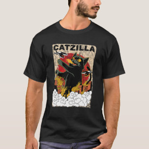 Camiseta El gato gigante de Catzilla vintage Anime japonés
