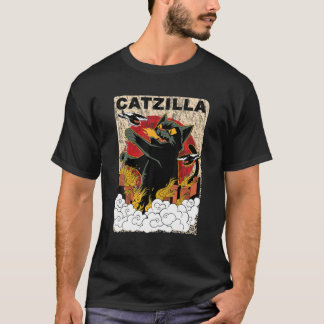 Camiseta El gato gigante de Catzilla vintage Anime japonés 
